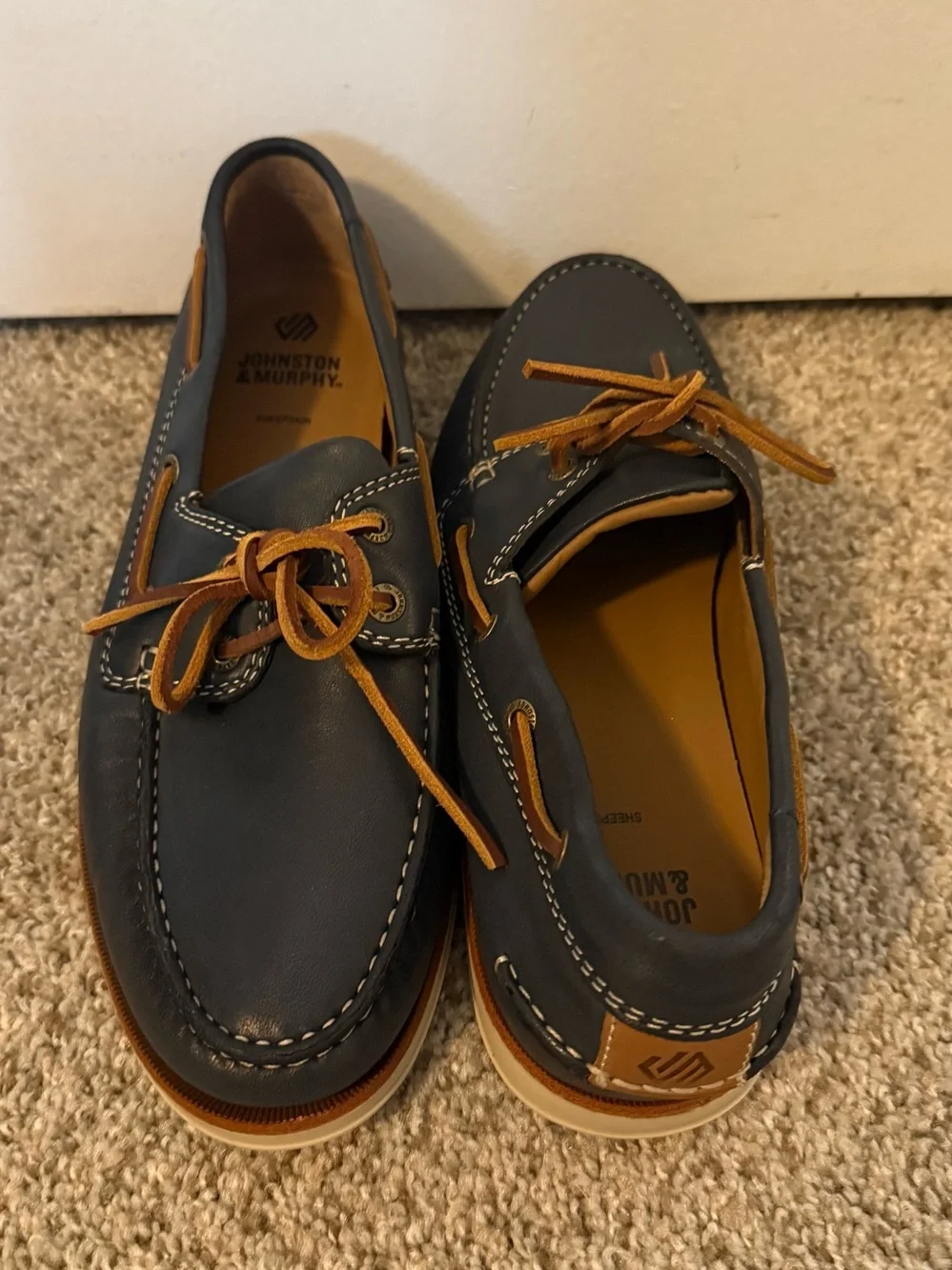 Johnston & Murphy Monaco Men’s Navy Leather Boat Shoes